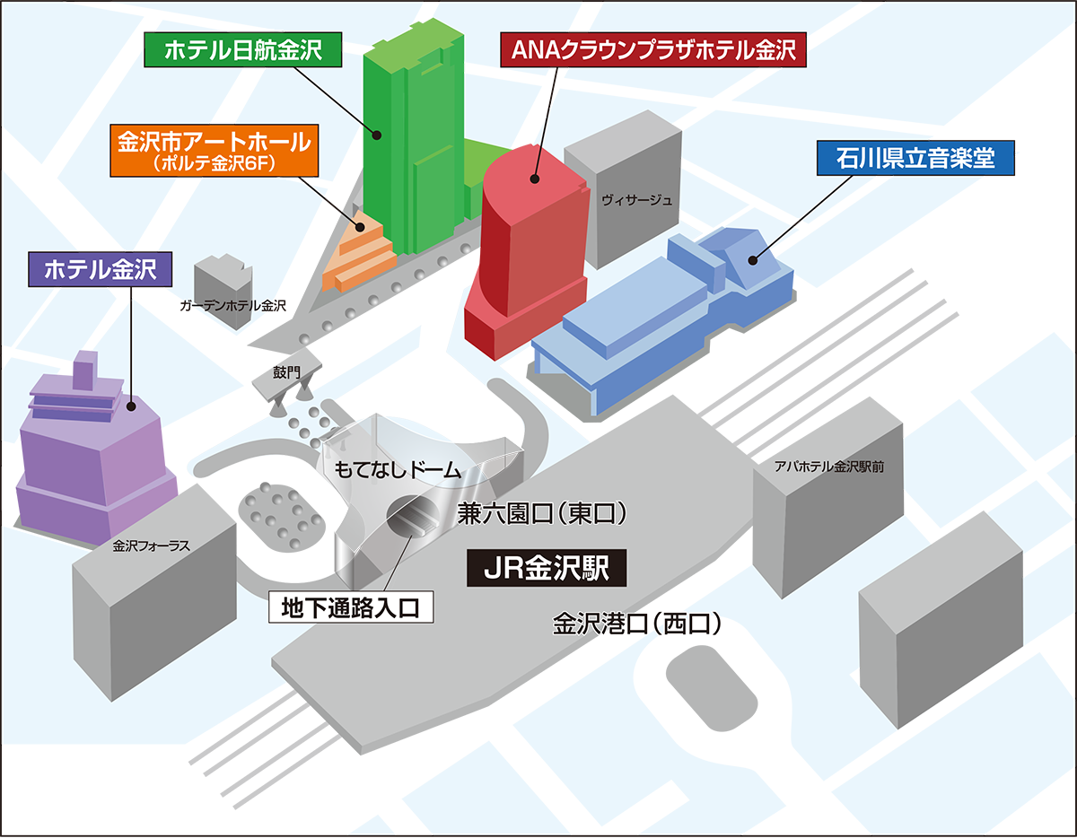 画像：JHRS2024　金沢駅周辺図